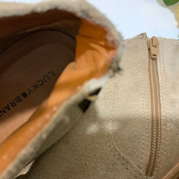 Lucky Brand Pellyon Western Bootie Slate Tan Size 8.5M - Picture 9 of 11